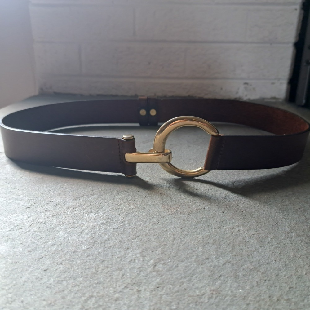 Y2k/90's Western Gothic Chicos Brown Leather Equestrian Cinch Belt Women's Small